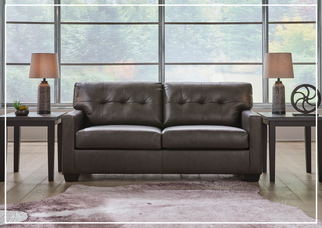 Gio Italia Bezier Leather Full XL Size Sleeper Sofa with Memory Foam M SOFABED