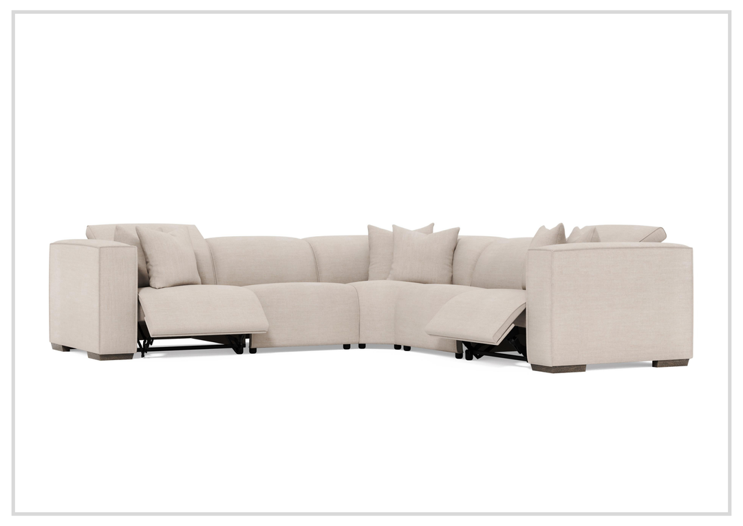 Bernhardt Bliss Fabric Power Motion Sectional With Accent Pillows