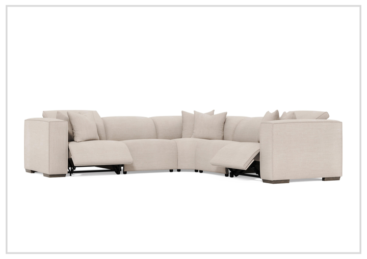 Bernhardt Bliss Fabric Power Motion Sectional With Accent Pillows