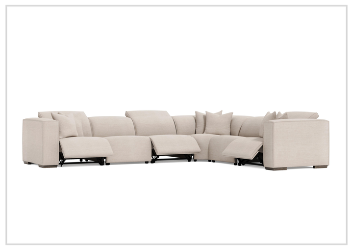 Bernhardt Bliss Fabric Power Motion Sectional With Accent Pillows