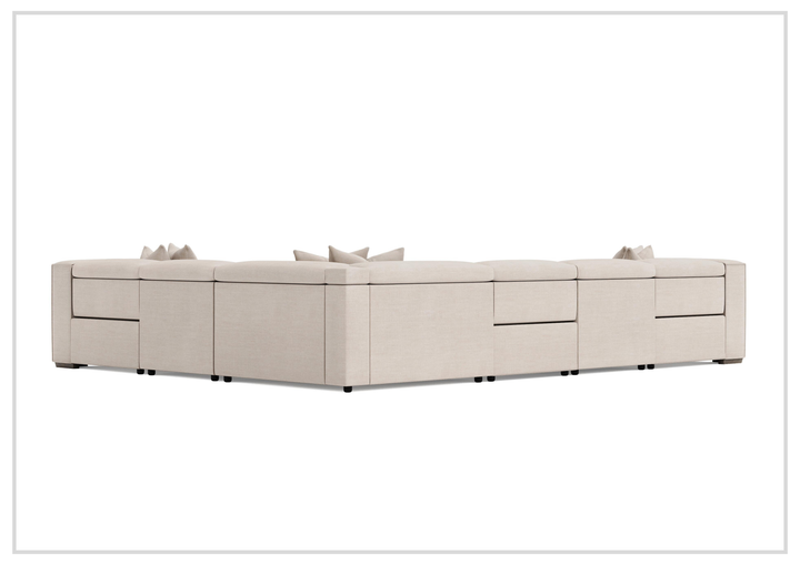 Bernhardt Bliss Fabric Power Motion Sectional With Accent Pillows