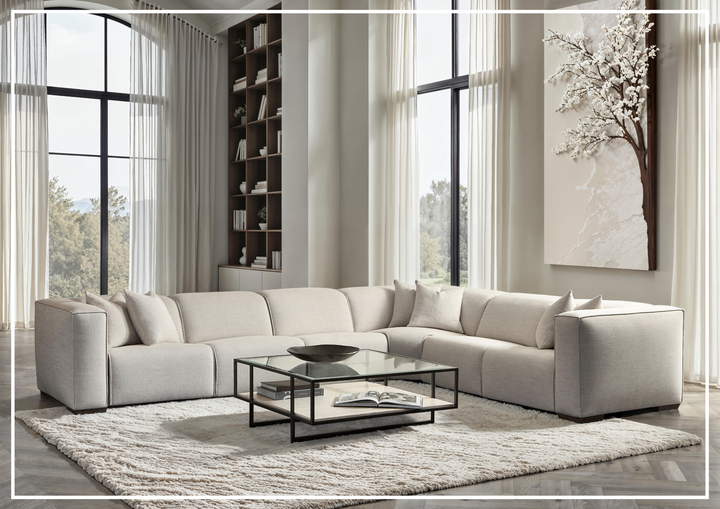Bernhardt Bliss Fabric Power Motion Sectional With Accent Pillows