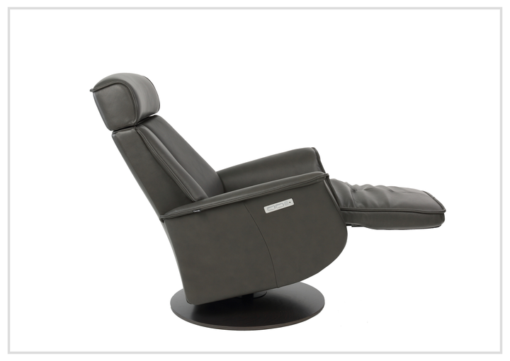 Fjords Bo Leather Power Recliner Chair with Swivel Glider Base-Sofa Bed