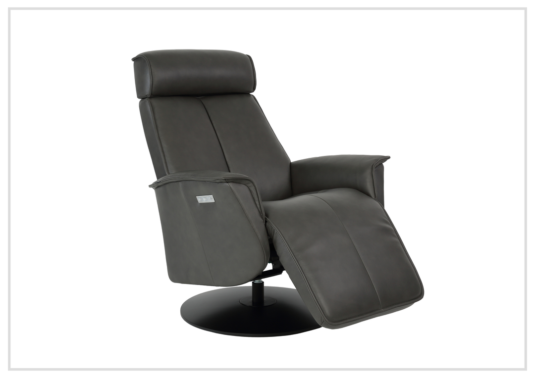 Fjords Bo Leather Power Recliner Chair with Swivel Glider Base-Sofa Bed