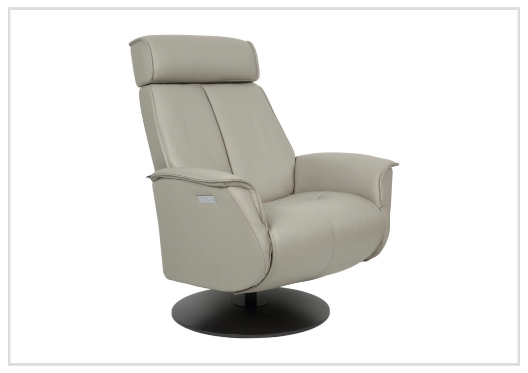 Fjords Bo Leather Power Recliner Chair with Swivel Glider Base-Sofa Bed