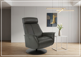 Fjords Bo Leather Power Recliner Chair with Swivel Glider Base-Sofa Bed