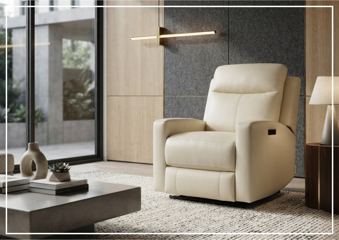 Klaussner Brento Leather Match Power Reclining Chair With USB Charging