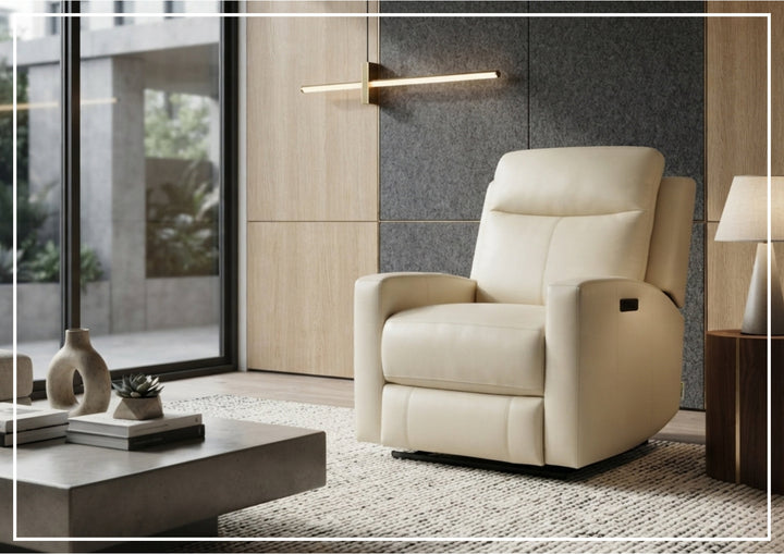 Klaussner Brento Leather Match Power Reclining Chair With USB Charging