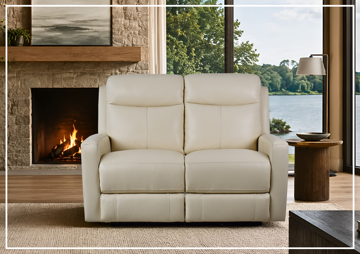 Klaussner Brento Leather Match Power Reclining Loveseat With USB Charging