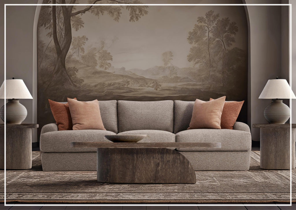 Bernhardt Cameron Fabric Sofa With Oversized Roll Arms