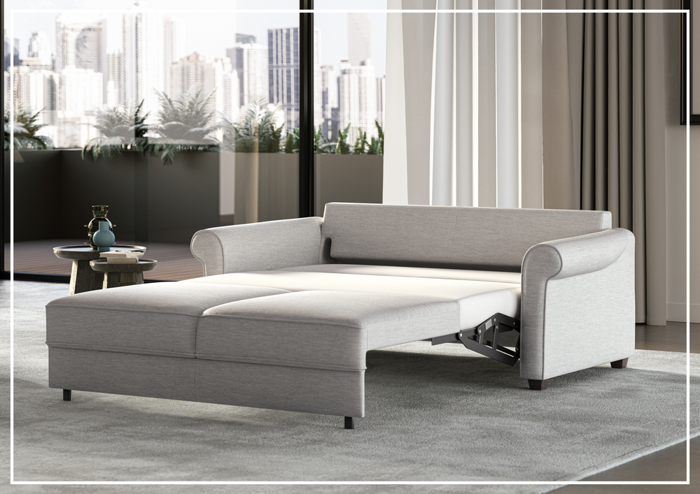 Charleston Queen Sleeper Sofa in Gray Goose Color-Sofabed