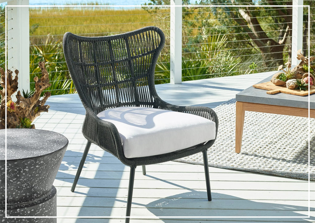 Universal Furniture Hatteras Fabric Lounge Chair with Charcoal Aluminum Frame-Sofabed