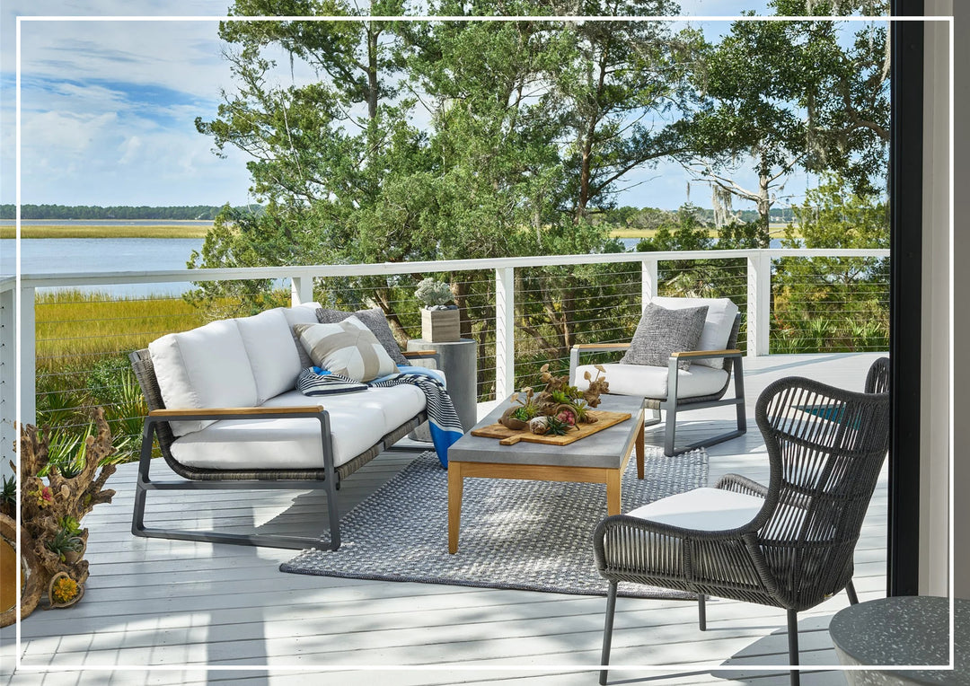 Universal Furniture Hatteras Fabric Lounge Chair with Charcoal Aluminum Frame-Sofabed