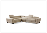 Gio Italia Colton L-Shaped Leather Sectional Sofa With Adjustable Headrest