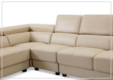 Gio Italia Colton L-Shaped Leather Sectional Sofa With Adjustable Headrest