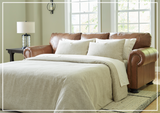 Gio Italia Crescentia Brown Leather 3-Seater Queen Sleeper Sofa