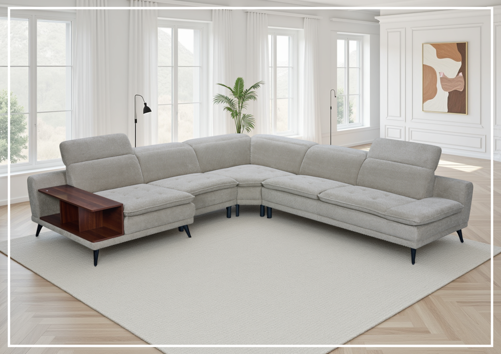 Klaussner Cresenly 6-Seater Sectional In Gray-SOFABED