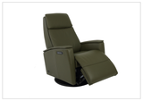 Fjords Crown Leather Swivel Glide Recliner Chair with Swing Base-Sofabed