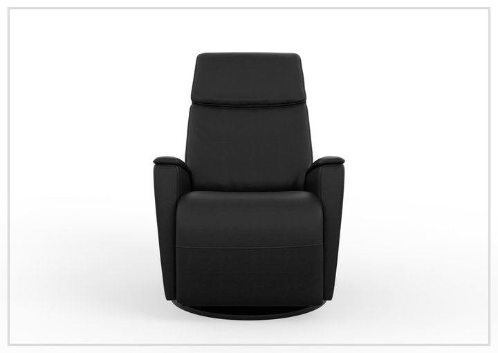 Fjords Crown Leather Swivel Glide Recliner Chair with Swing Base-Sofabed