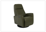 Fjords Crown Leather Swivel Glide Recliner Chair with Swing Base-Sofabed