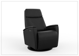 Fjords Crown Leather Swivel Glide Recliner Chair with Swing Base-Sofabed