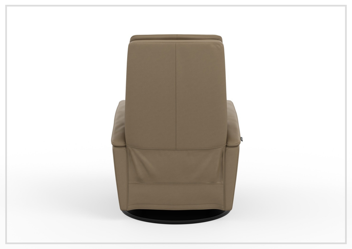 Fjords Crown Leather Swivel Glide Recliner Chair with Swing Base-Sofabed