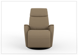 Fjords Crown Leather Swivel Glide Recliner Chair with Swing Base-Sofabed