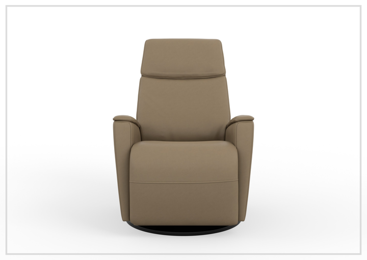 Fjords Crown Leather Swivel Glide Recliner Chair with Swing Base-Sofabed