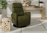 Fjords Crown Leather Swivel Glide Recliner Chair with Swing Base-Sofabed