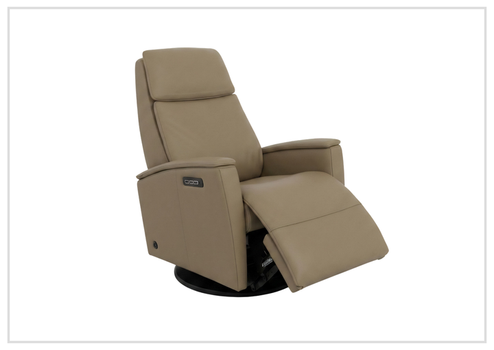 Fjords Crown Leather Swivel Glide Recliner Chair with Swing Base-Sofabed