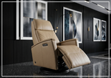 Fjords Crown Leather Swivel Glide Recliner Chair with Swing Base-Sofabed