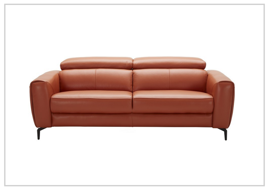 Cumin Stationary Leather Sofa With Adjustable Headrest