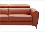 Cumin Stationary Leather Sofa With Adjustable Headrest