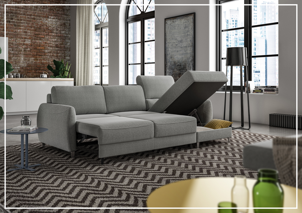 Delta 3-Seater Full XL Sectional Sofa Sleeper With Reversible Chaise-SOFABED