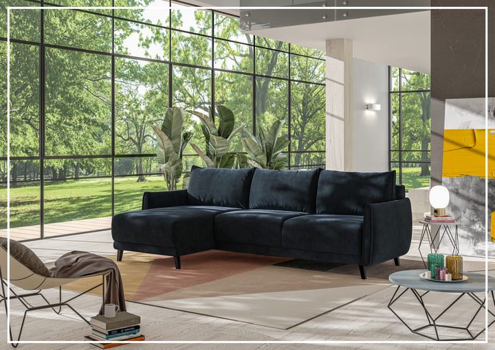 Dolphin Sectional Sofa Sleeper With Reversible Chaise and Storage