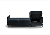 Luonto Dolphin Fabric Sectional Sofa Sleeper With Reversible Chaise and Storage