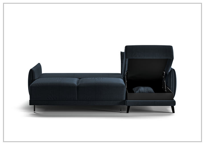 Luonto Dolphin Fabric Sectional Sofa Sleeper With Reversible Chaise and Storage