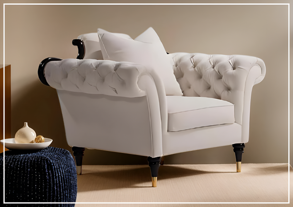 Klaussner Darla Chair with Pillow Back in Beige-Sofabed