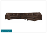 Bernhardt Dawkins Leather Sectional Sofa with Walnut Finish