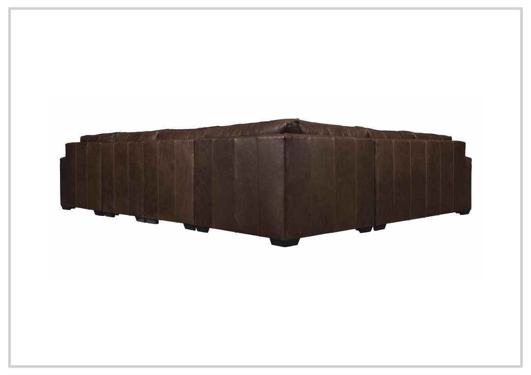 Bernhardt Dawkins Leather Sectional Sofa with Walnut Finish