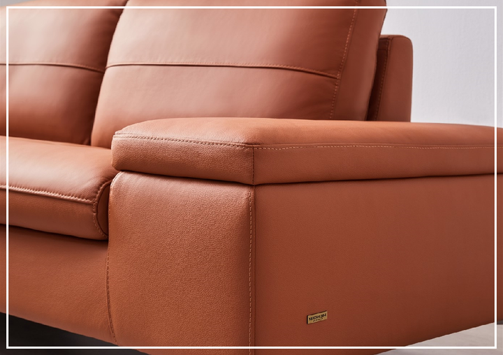 Gio Italia Decker L-Shaped Italian Leather Sectional Sofa