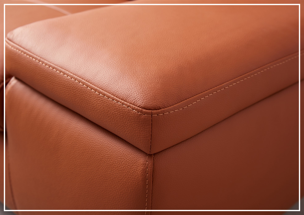 Gio Italia Decker L-Shaped Italian Leather Sectional Sofa