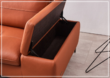 Gio Italia Decker L-Shaped Italian Leather Sectional Sofa