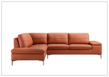 Gio Italia Decker L-Shaped Italian Leather Sectional Sofa