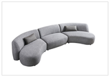 Gio Italia Dovelle Curved Sectional Sofa With Premium Textured Fabric