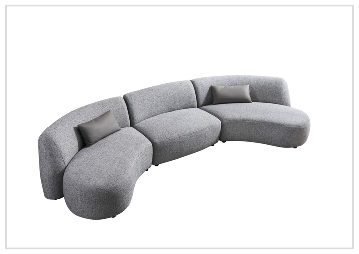 Gio Italia Dovelle Curved Sectional Sofa With Premium Textured Fabric