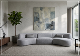 Gio Italia Dovelle Curved Sectional Sofa With Premium Textured Fabric
