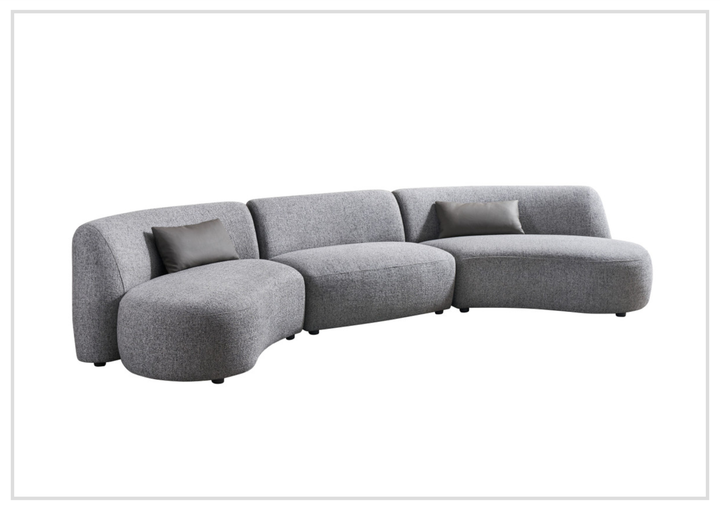 Gio Italia Dovelle Curved Sectional Sofa With Premium Textured Fabric