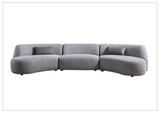 Gio Italia Dovelle Curved Sectional Sofa With Premium Textured Fabric