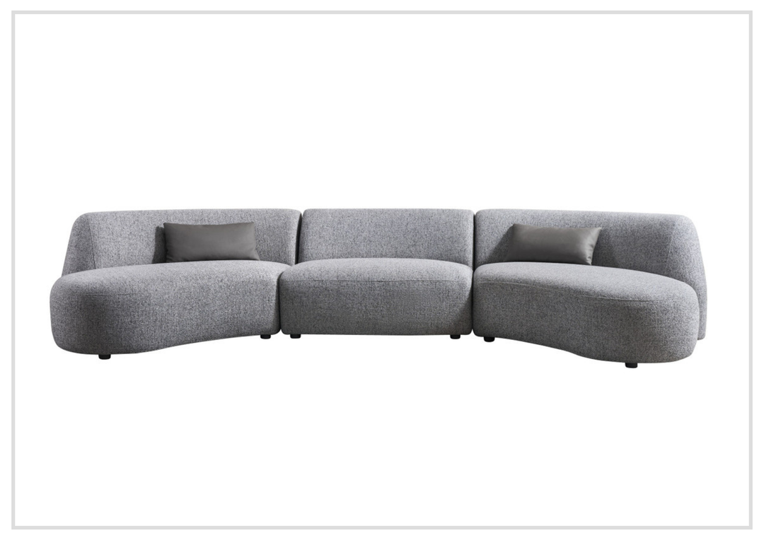 Gio Italia Dovelle Curved Sectional Sofa With Premium Textured Fabric